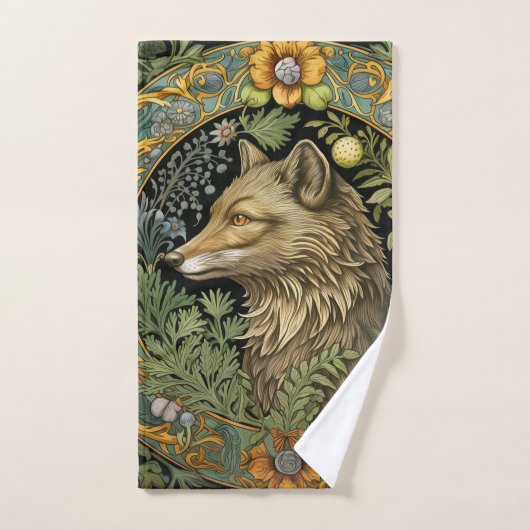Wolf profiel in stijl handdoek (Handdoek)