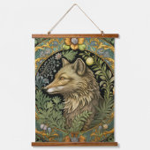 Wolf profiel in  stijl hangend wandkleed (Voorkant)