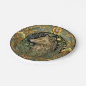 Wolf profiel in stijl papieren bordje (Gekanteld)