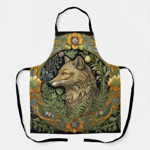 Wolf profiel in  stijl schort