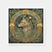 Wolf profiel in stijl servet (Voorkant)