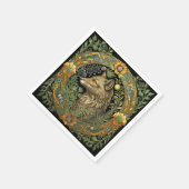 Wolf profiel in stijl servet (Hoek)