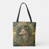 Wolf profiel in stijl tote bag (Achterkant)