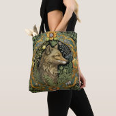 Wolf profiel in stijl tote bag (Dichtbij)