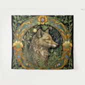 Wolf profiel in stijl wandkleed (Voorkant (horizontaal))