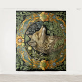 Wolf profiel in stijl wandkleed (Voorkant)