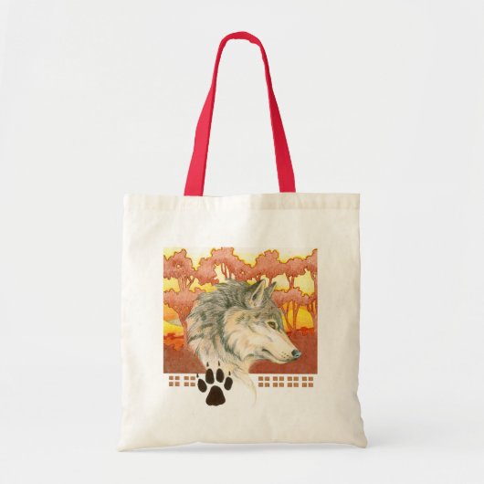 Wolf profiel tote bag (Voorkant)