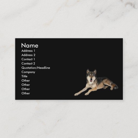 Wolf-profielkaart Visitekaartje (Voorkant)