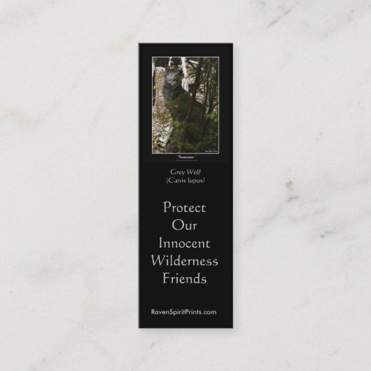 WOLF PROTECTION Bladwijzer \ Profiel Kaarten Mini Visitekaartje (Voorkant)