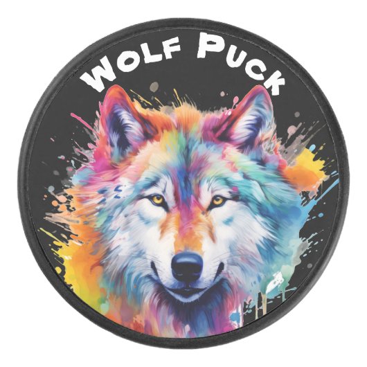 Wolf Puck Keepsake Hockey Puck (Voorkant)