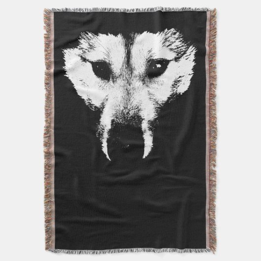 Wolf Pup Blanket Husky Wolf Pup Throw Blanket Deken (Voorkant Verticaal)