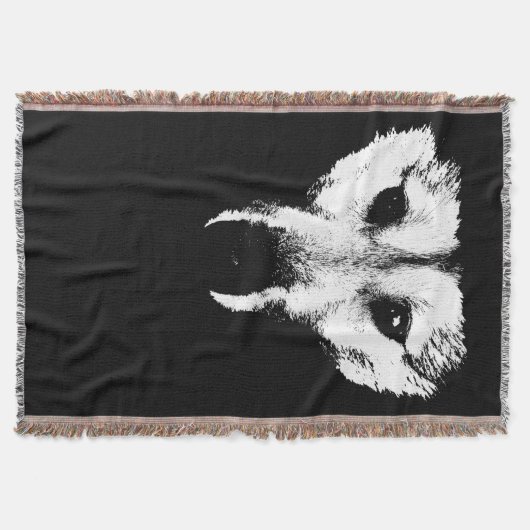 Wolf Pup Blanket Husky Wolf Pup Throw Blanket Deken (Voorkant)