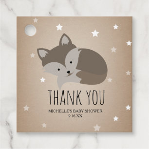 Wolf Pup Cactus Desert Stars Baby shower Bedankjes Labels