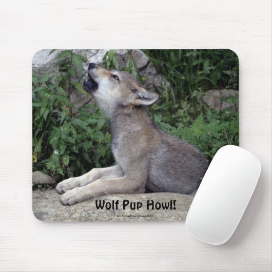 Wolf Pup Howl Animal Mousepad Muismat (Met muis)