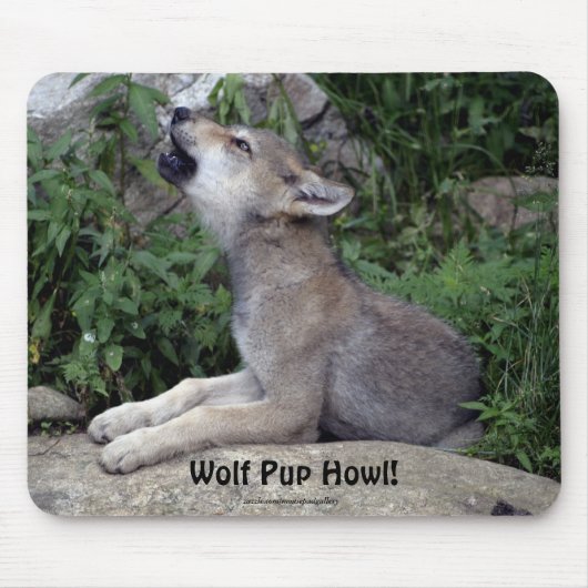 Wolf Pup Howl Animal Mousepad Muismat (Voorkant)