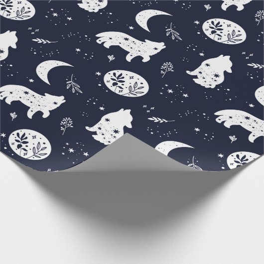 Wolf Pup Howling bij de Moon Wrapping Paper Set Cadeaupapier (Hoek)