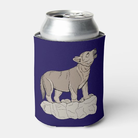 Wolf Pup Howling Blikjeskoeler (Blikje Voorkant)