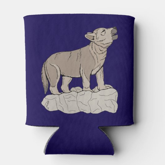 Wolf Pup Howling Blikjeskoeler (Achterkant)