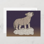 Wolf Pup Howling Briefkaart (Voorkant / Achterkant)