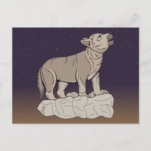 Wolf Pup Howling Briefkaart (Voorkant)