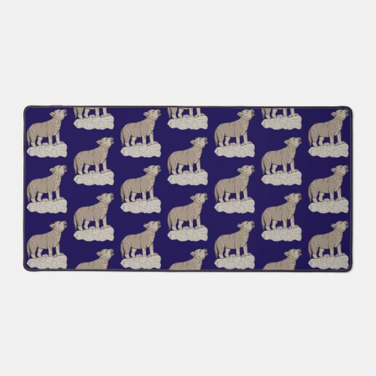 Wolf Pup Howling Bureaumat (Voorkant)