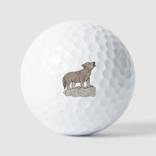 Wolf Pup Howling Golfballen (Voorkant)