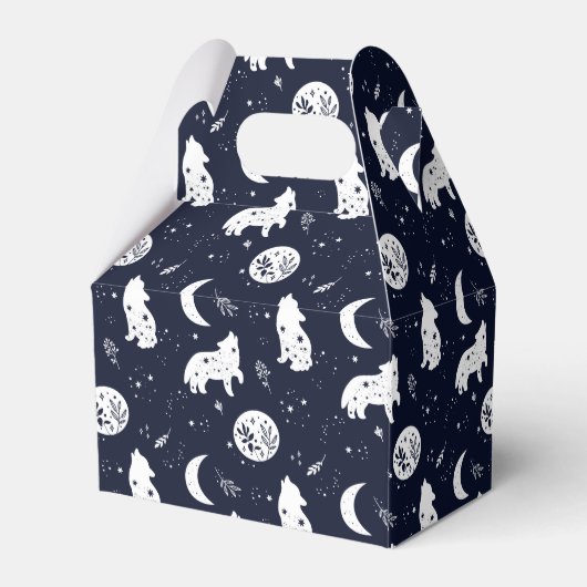Wolf Pup Howling in de Maan Favor Box Bedankdoosjes (Achterkant)