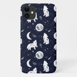 Wolf Pup Howling in de zaak Moon iPhone Case-Mate iPhone Case