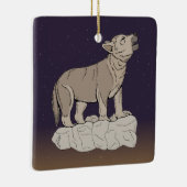 Wolf Pup Howling Keramisch Ornament (Rechts)