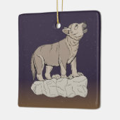 Wolf Pup Howling Keramisch Ornament (Links)
