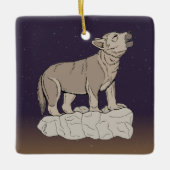 Wolf Pup Howling Keramisch Ornament (Voorkant)