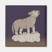 Wolf Pup Howling Magneet (Voorkant)