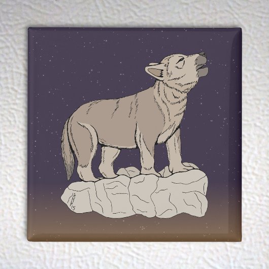 Wolf Pup Howling Magneet