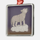 Wolf Pup Howling Metalen Ornament (Links)