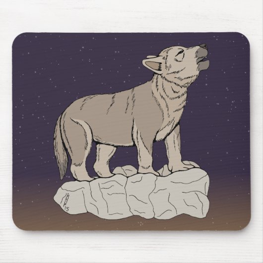 Wolf Pup Howling Muismat (Voorkant)