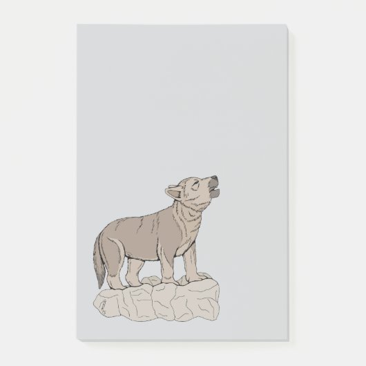 Wolf Pup Howling Post-it® Notes (Voorkant)