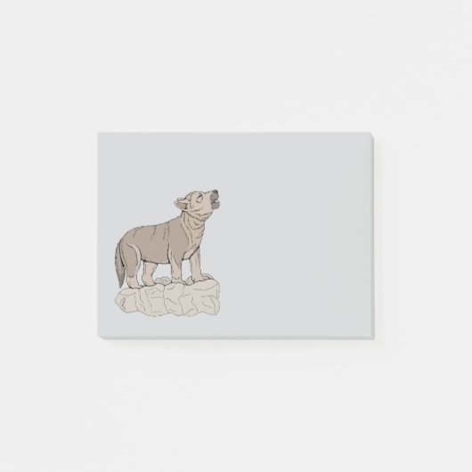 Wolf Pup Howling Post-it® Notes (Voorkant)