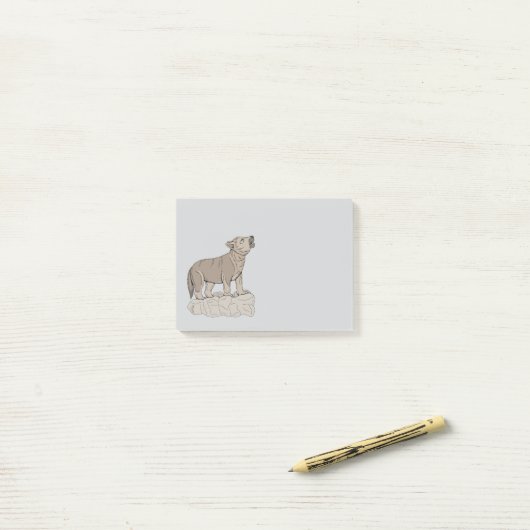 Wolf Pup Howling Post-it® Notes (Op bureau)