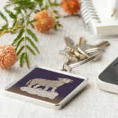 Wolf Pup Howling Sleutelhanger (Zijkant)