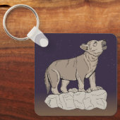 Wolf Pup Howling Sleutelhanger (Voorkant)