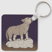 Wolf Pup Howling Sleutelhanger (Achterkant)