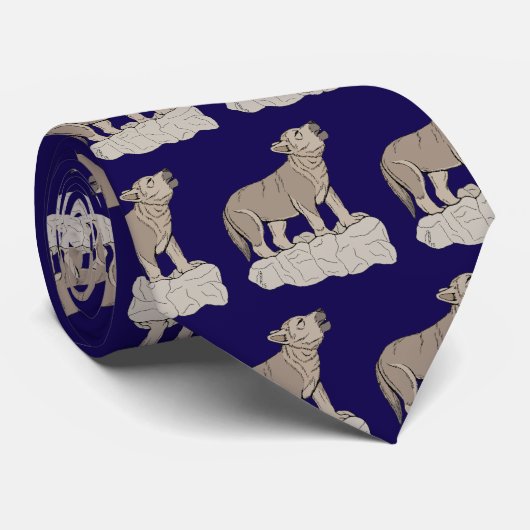 Wolf Pup Howling Stropdas (Opgerold)