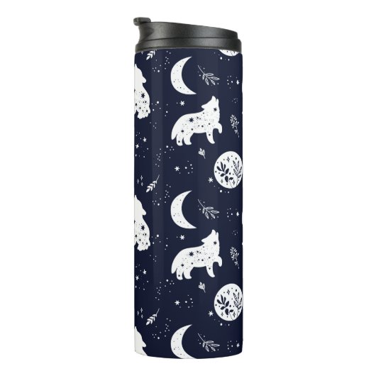 Wolf Pup Howling Thermosbeker (Geroteerd rechts)