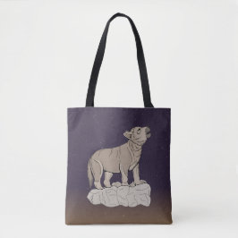 Wolf Pup Howling Tote Bag