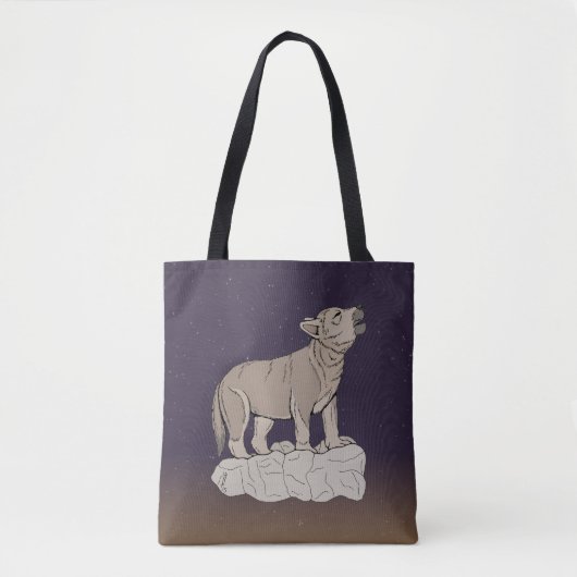 Wolf Pup Howling Tote Bag (Voorkant)