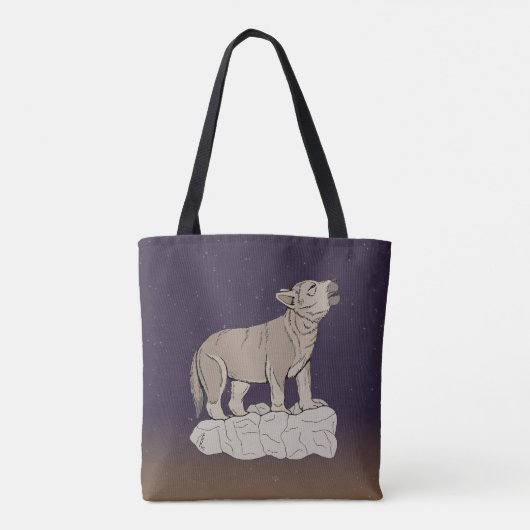 Wolf Pup Howling Tote Bag (Achterkant)