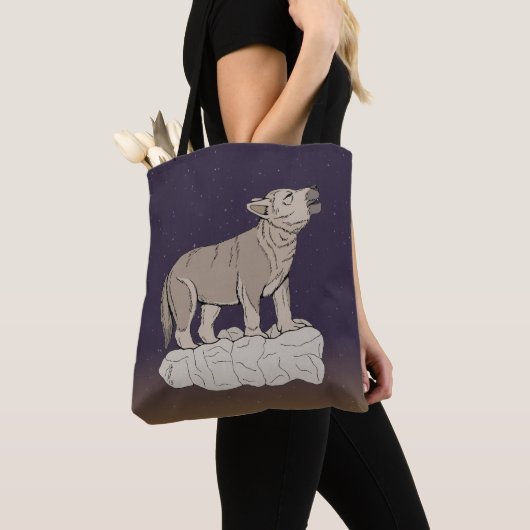Wolf Pup Howling Tote Bag (Dichtbij)
