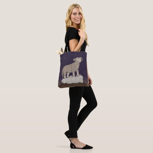 Wolf Pup Howling Tote Bag (Op model)