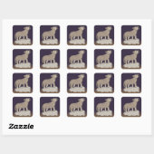 Wolf Pup Howling Vierkante Sticker (Vel)