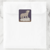 Wolf Pup Howling Vierkante Sticker (Tas)